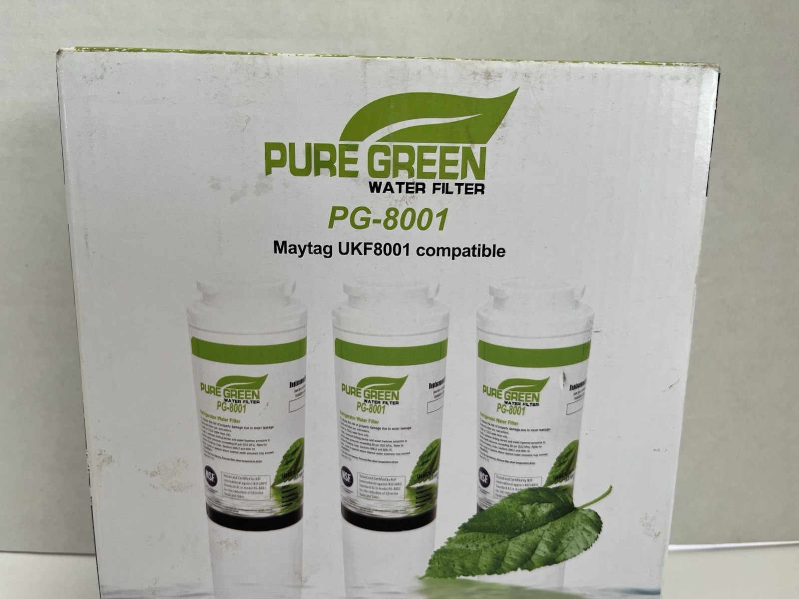 Pure Green Refrigerator Water Filter Lot of Two PG-8001 Maytage Kenmore