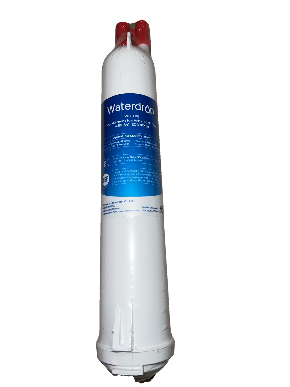 Waterdrop WD-F08 Refrigerator Water Filter, Fits Kenmore® 46-9083, 46-90309