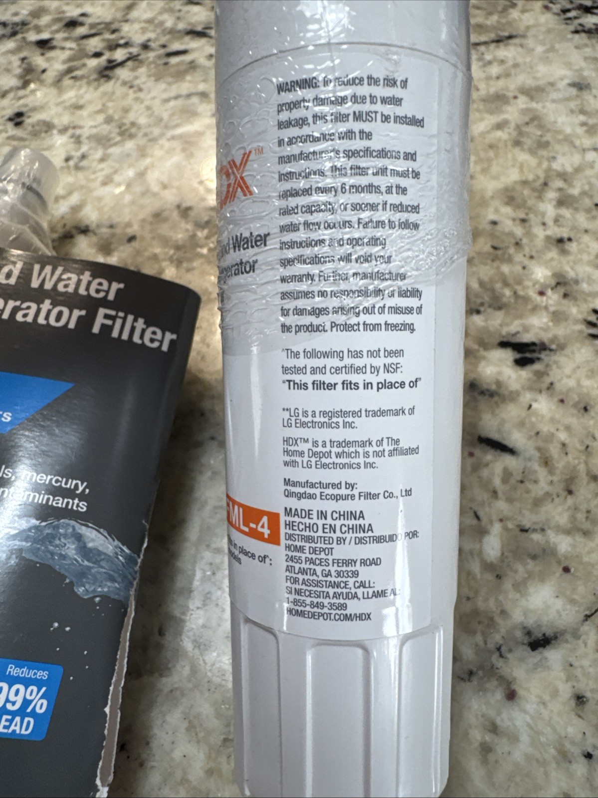 HDX FML-4 ICE & WATER REPLACEMENT REFRIGERATOR FILTER LG LT800P | 2 PACK