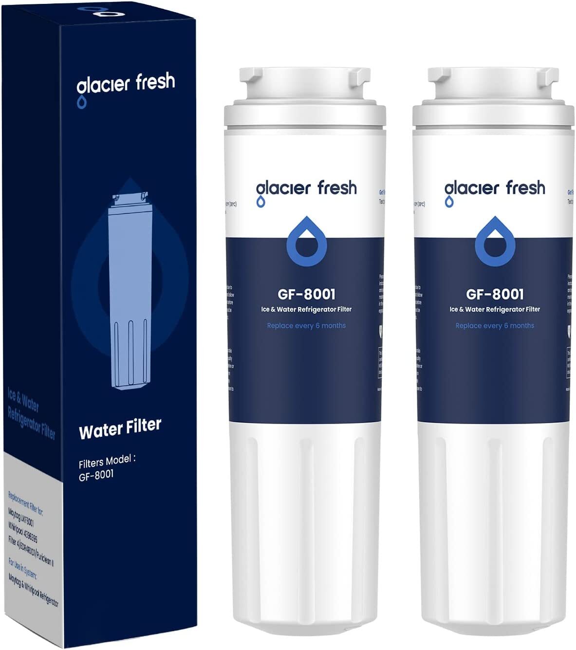 1 2 3 4 Pack EDR4RXD1 UKF8001 Refrigerator Water Filter Whirlpool Maytag Puricle