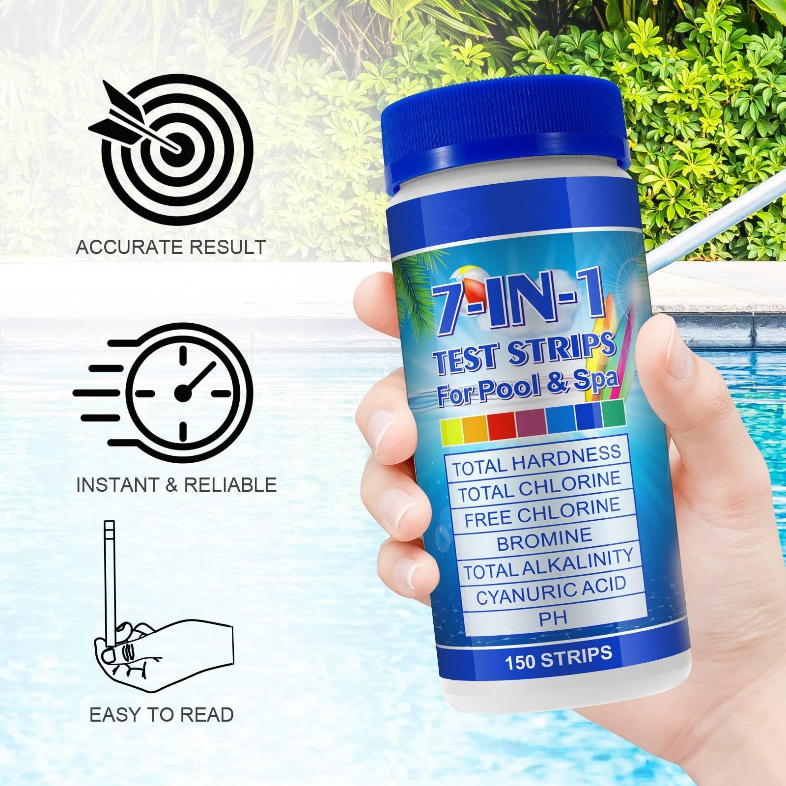 Pool Test Strips 7-in-1 (150Pcs)| Hot Tub for Swimming &…