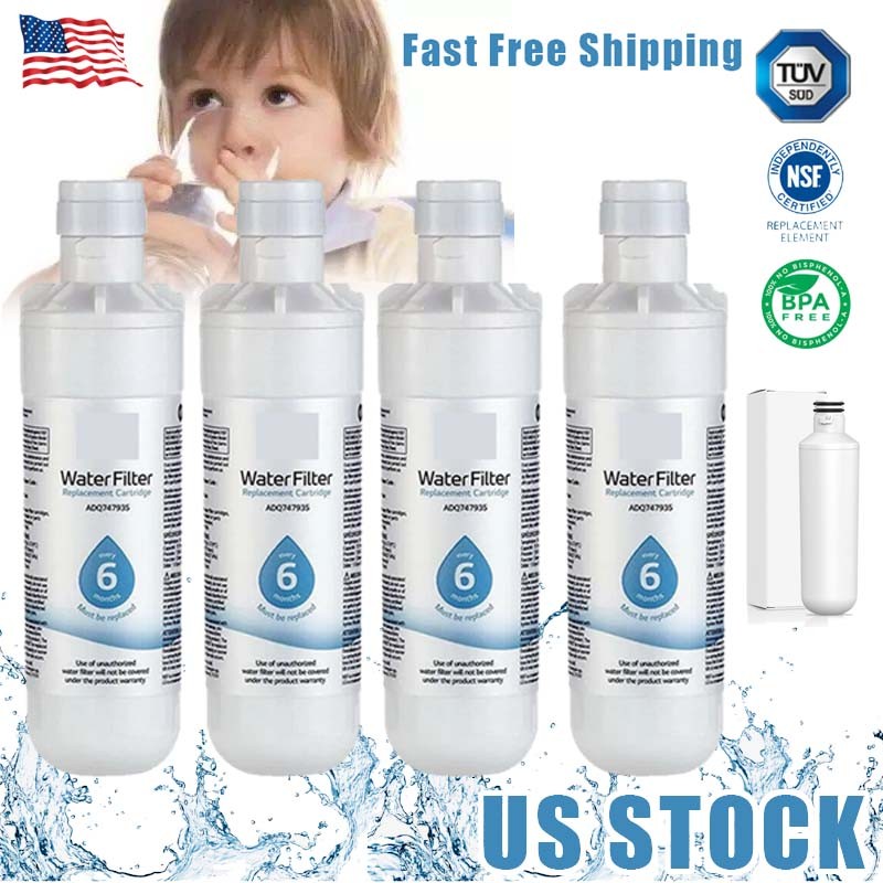 4-1Pack for LG LT1000P LT1000PC ADQ747935 Refrigerator Water Filter Replacement