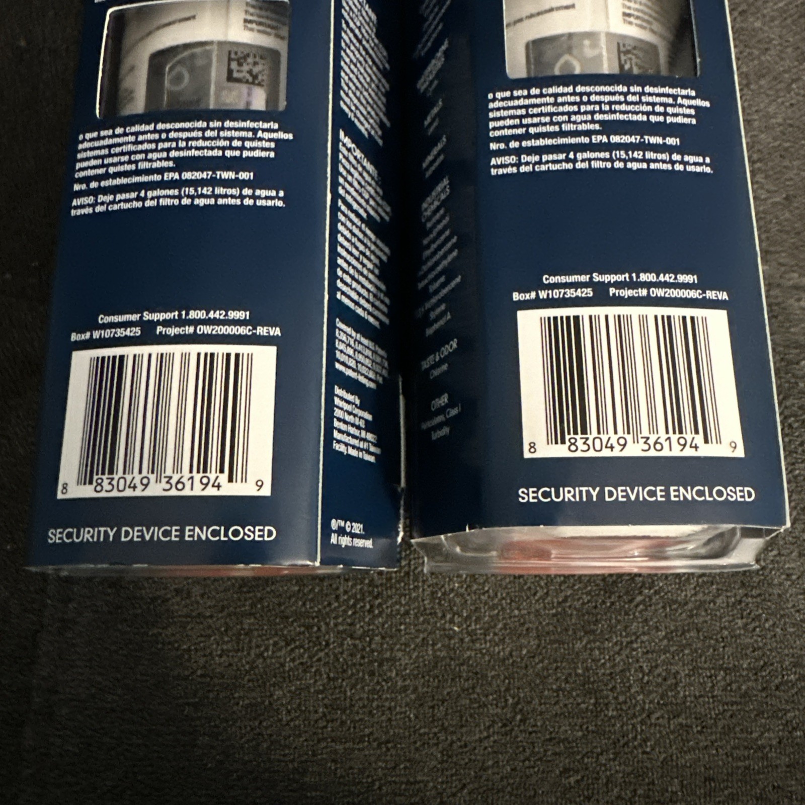 Lot Of 2- EveryDrop 2 Ice And Water Refrigerator Water Filter ΕDR2RXD1