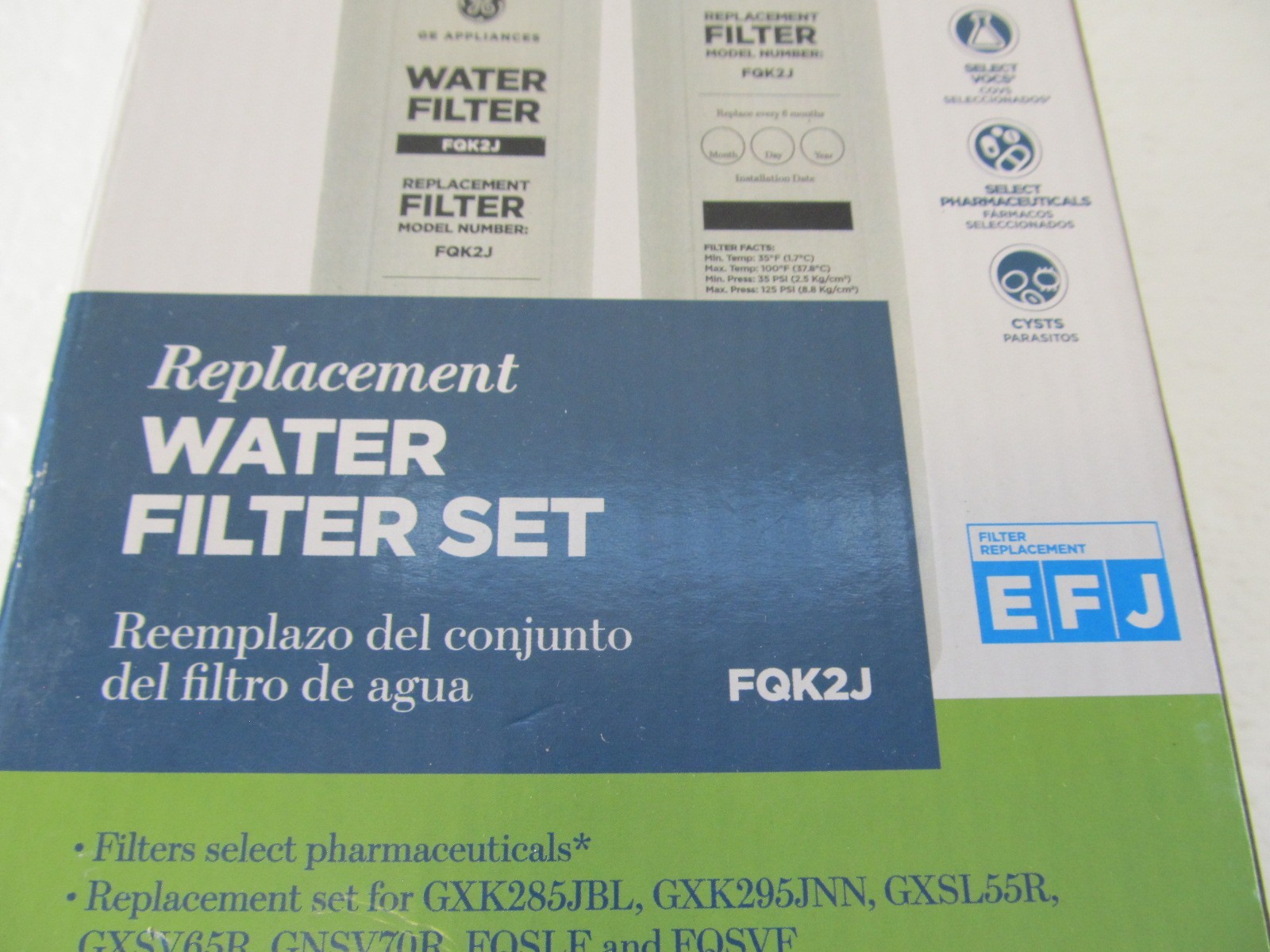 US NEW 2PK GE FQK2J Dual Flow Replacement Under Sink Water Filters C57