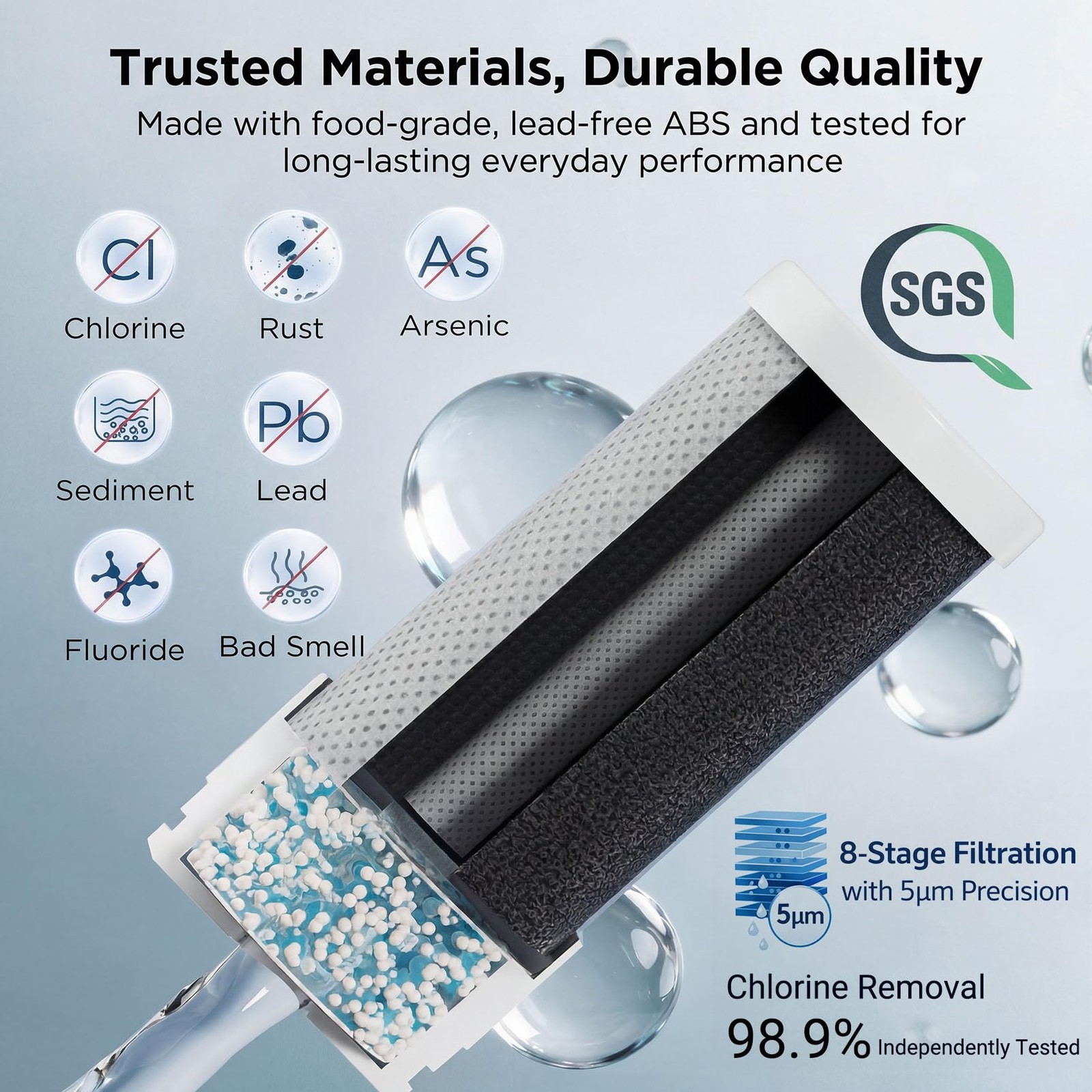 CF30 Faucet Mount Water Filter Reduces 98% Chlorine Lead Rust 350 Gallons Rose