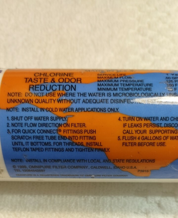 Omnipure In-line Chlorine Taste and Odor filter CL10RO T-33