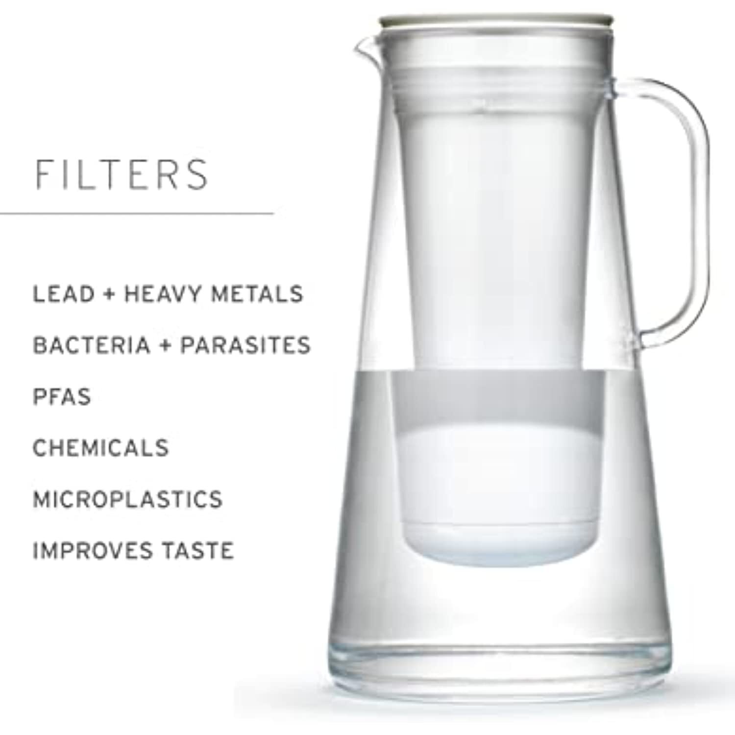 LifeStraw Home Pitcher BPA Free Plastic 7 Cup White