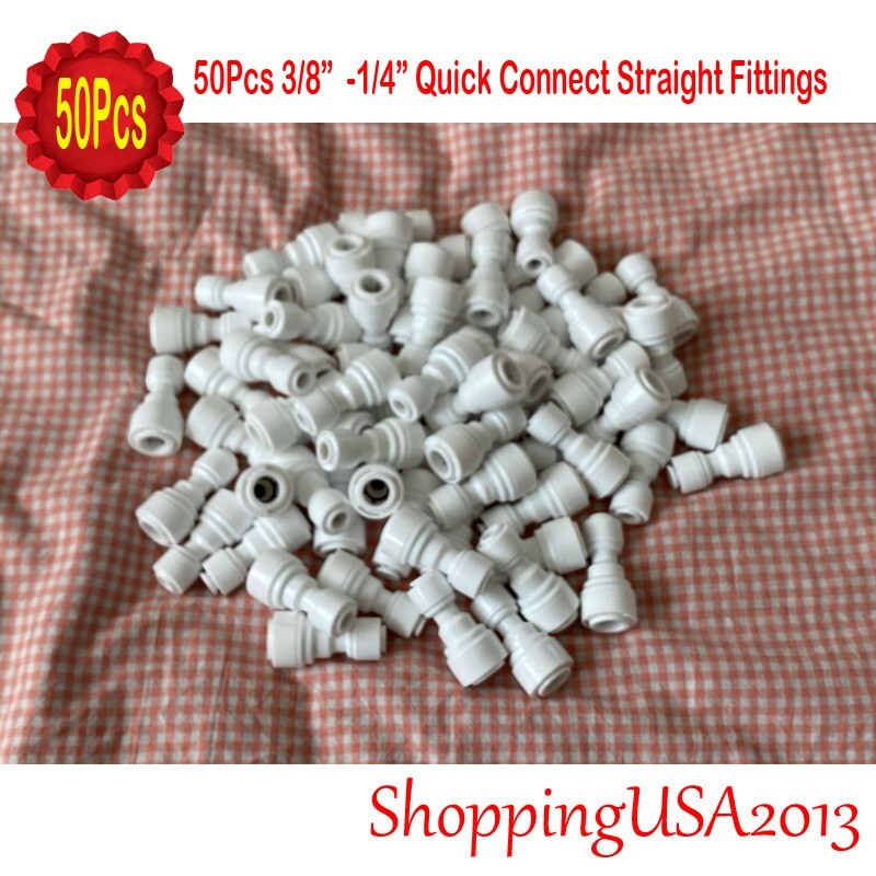 50 Pcs 1/4-3/8″ Quick Connect Straight Fitting Push fit Connector Adapter