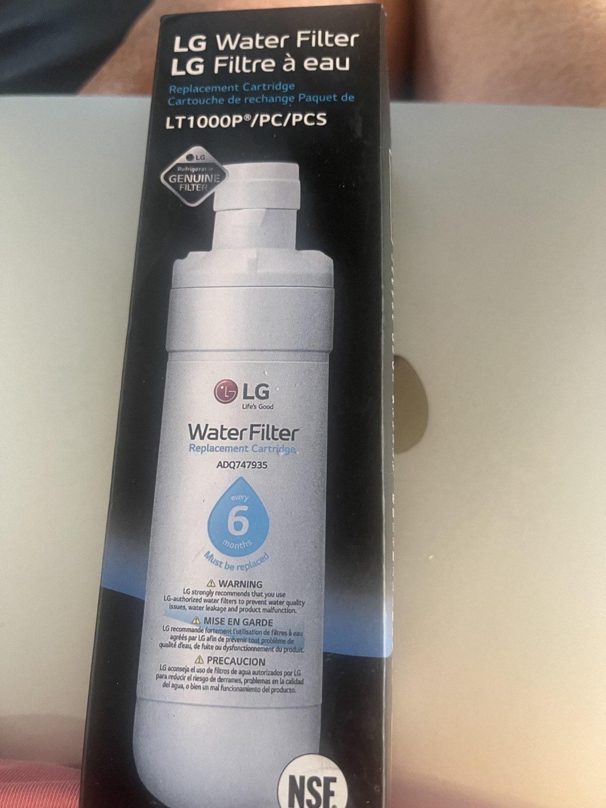 LG LT1000P Refrigerator Water Filter Replacement ADQ747935 1 PACK NEW IN BOX