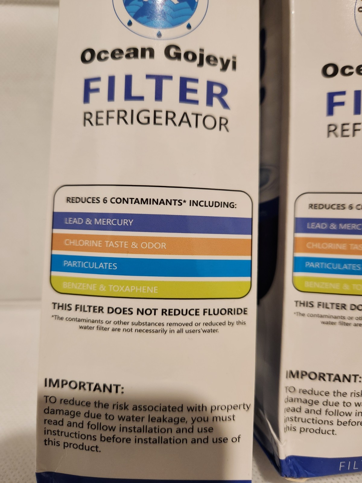 4x New Sealed Replacement Refrigerator Filter Model GP003 4396841 – Damaged Box