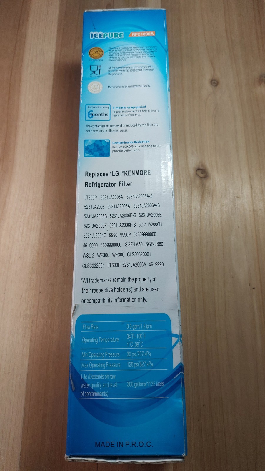 New ICEPURE refrigerator water filter RFC1000A for LG LT600P / Kenmore 9990