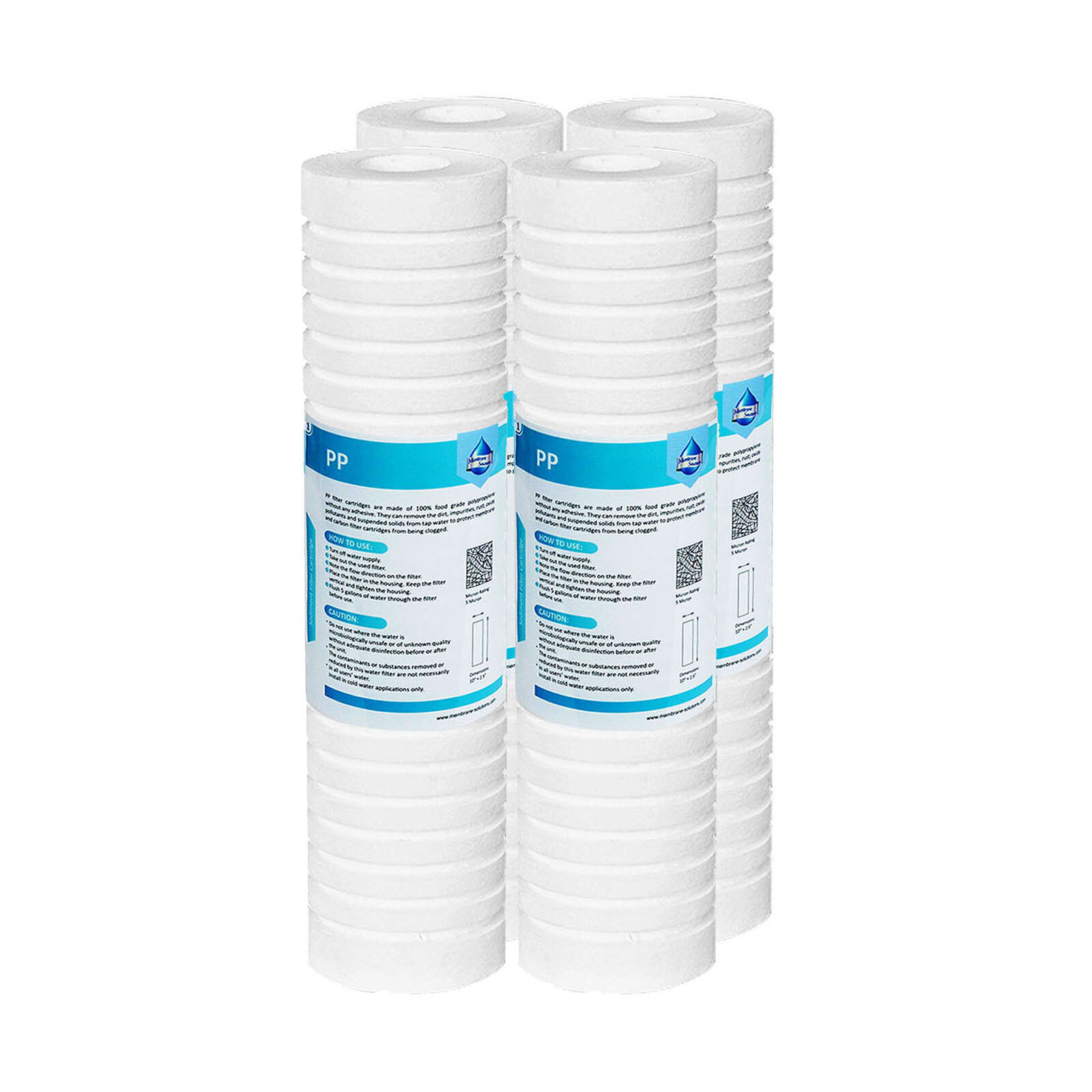 1-4PK 0.5/1/5 Micron 10×2.5″ Grooved Sediment Water Filter Whole House Cartridge