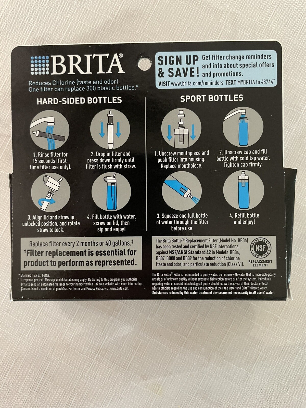 New BRITA (4) Pitcher & (2) Bottle Replacement Filters, see photos & description