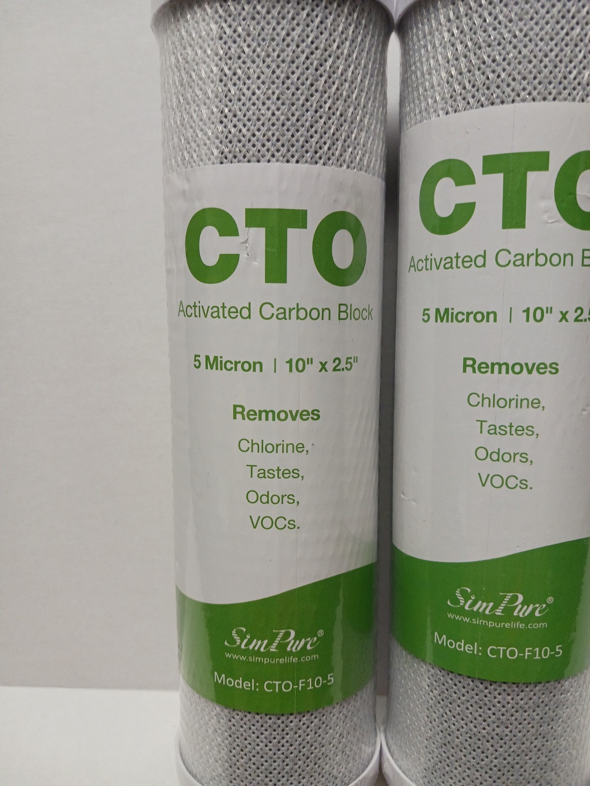 2 – 10″x2.5″ 5 Micron CTO Carbon Block Water Filter Cartridge Whole House Filter