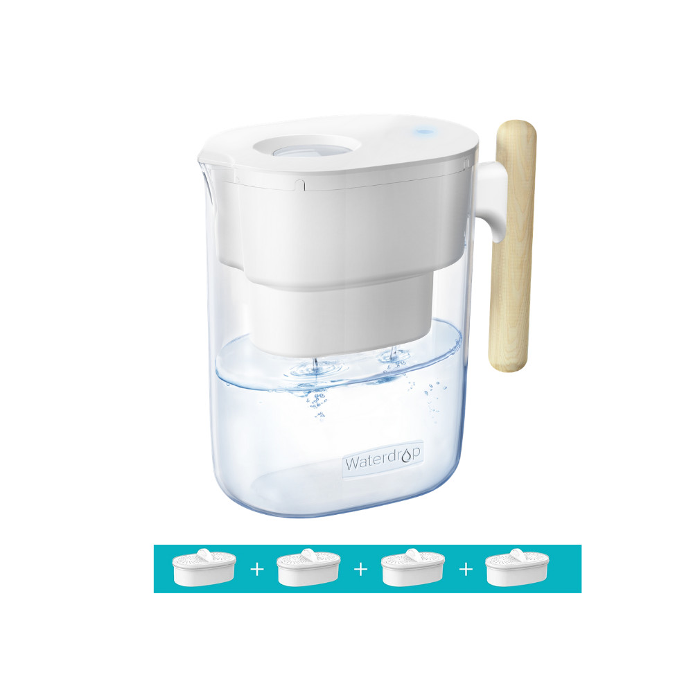 Waterdrop Chubby 10-Cup Water Filter Pitcher with 4 Filter,NSF Certified,200 Gal