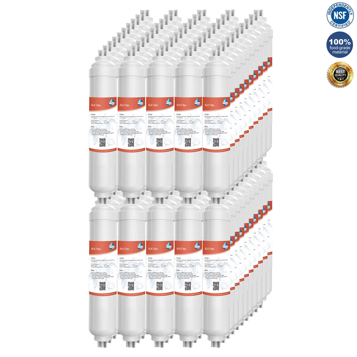 6-Stage Alkaline Water Filter pH+ Inline Restore Minerals Cartridges 1-100 Pack