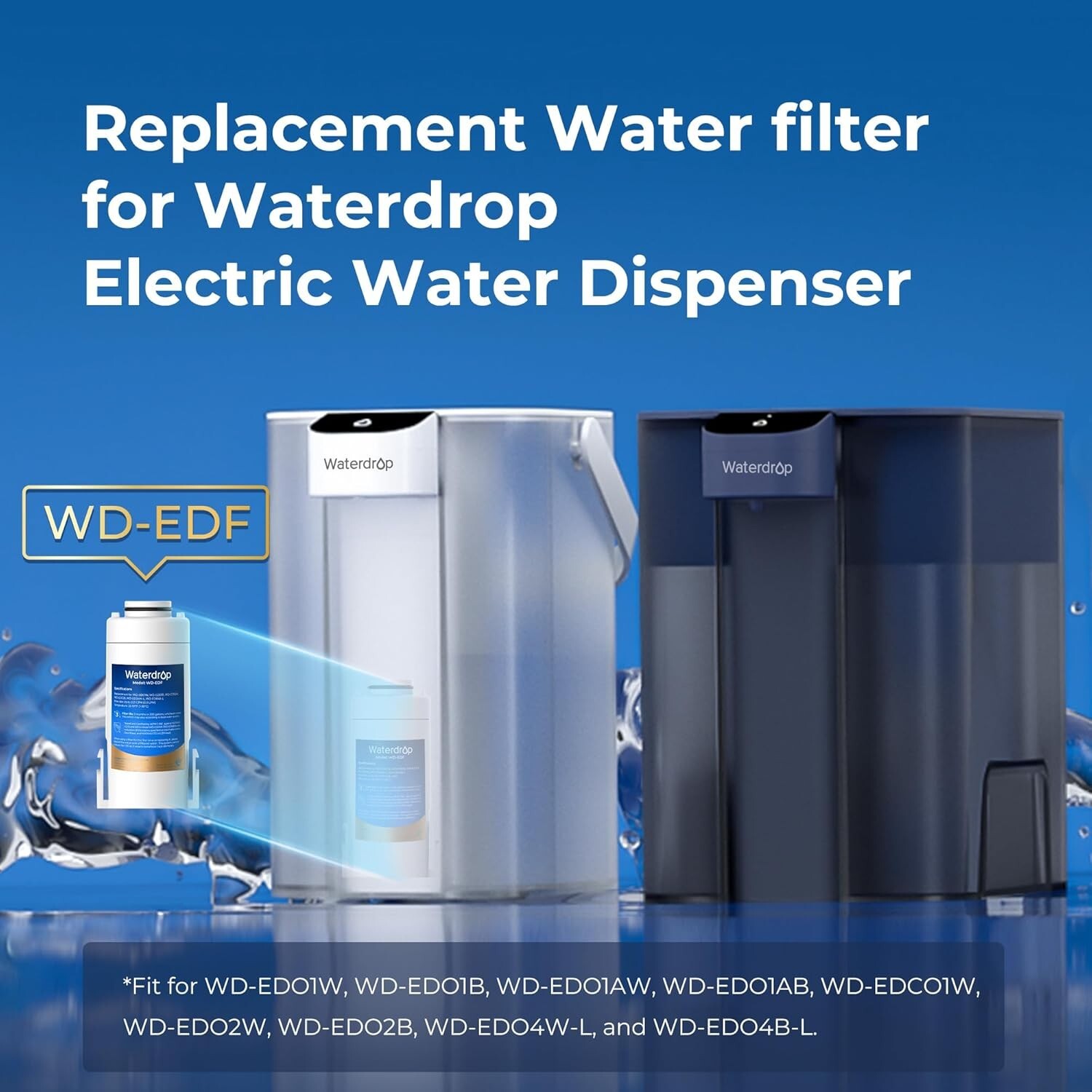 Waterdrop WD-EDF Replacement Filters for Waterdrop Instant Water Filter Pitcher
