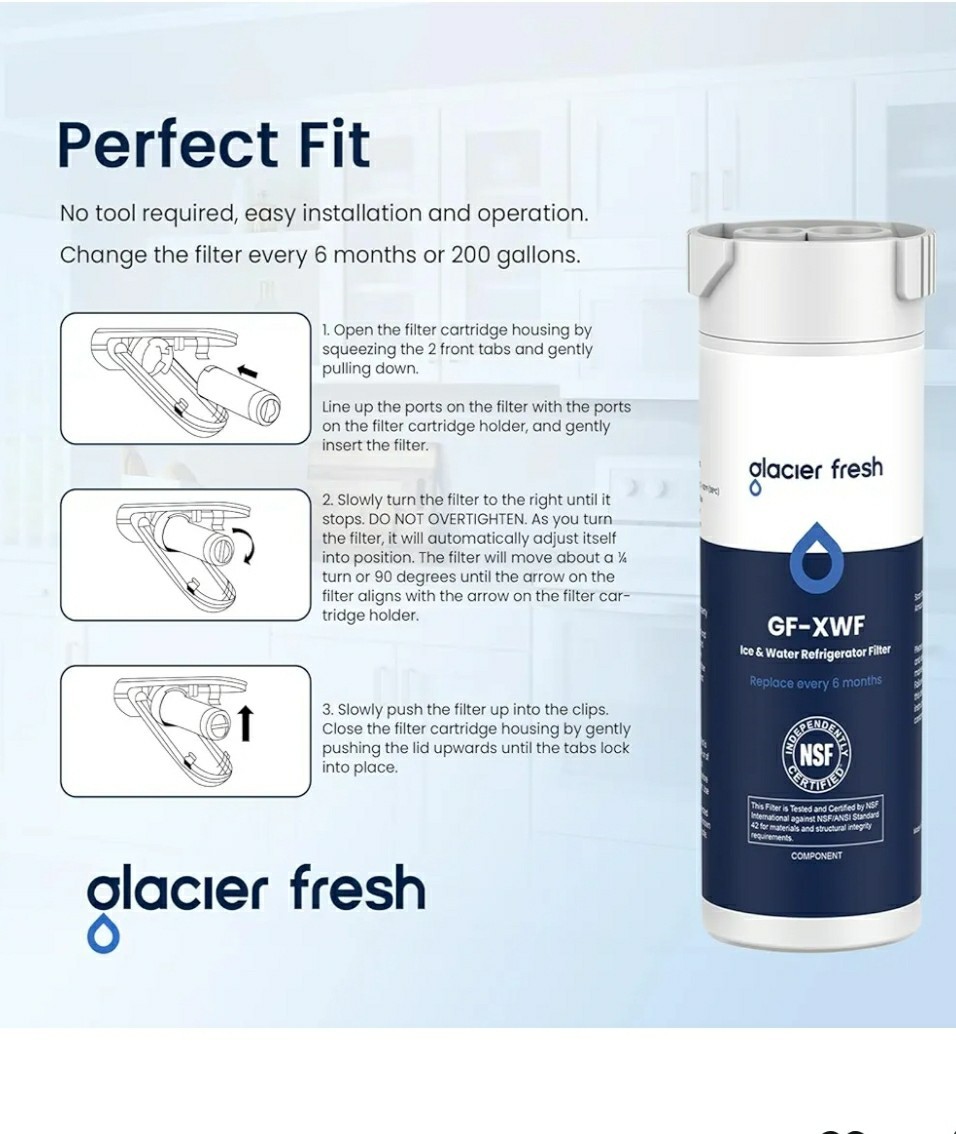 XWF Replacement for GE XWF Refrigerator Water Filter Pack of 3 (Not XWFE UNLESS)