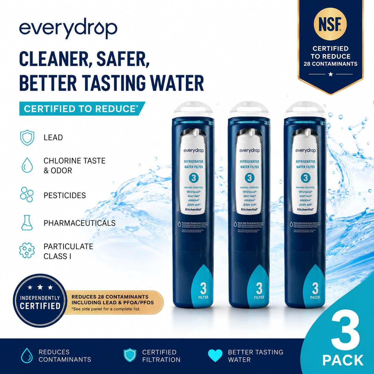 NEW SEALED 3-Pack EDR3²RXD1 Ice and Water Refrigerator Filter 3 US ship