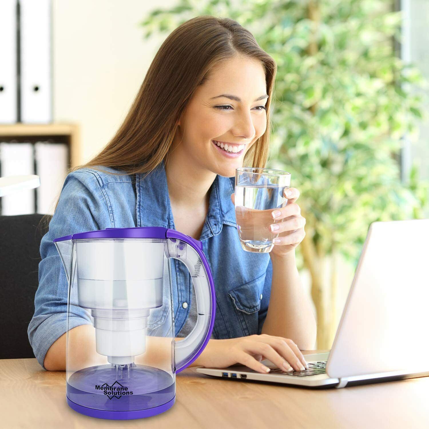DP05 Water Filter Pitcher w/Filter,Long-Lasting 200gallons,Filtration Jug 12-Cup