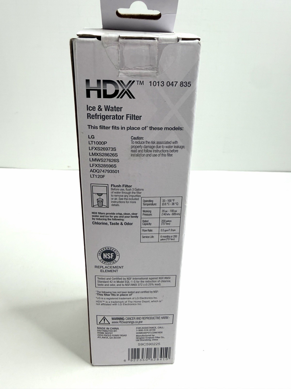 Refrigerator Water Filter, HDX Fits LG model LT1000P Open Box But Factory Sealed