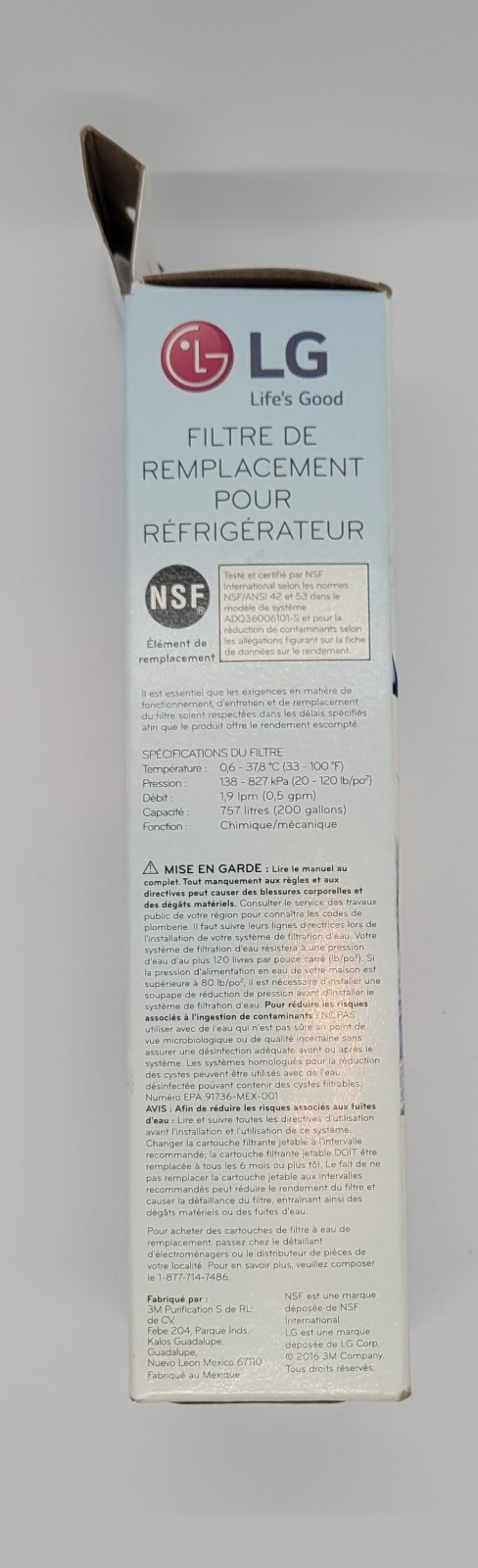 LG LT700P Refrigerator Replacement Filter 6 Month 200 Gallon