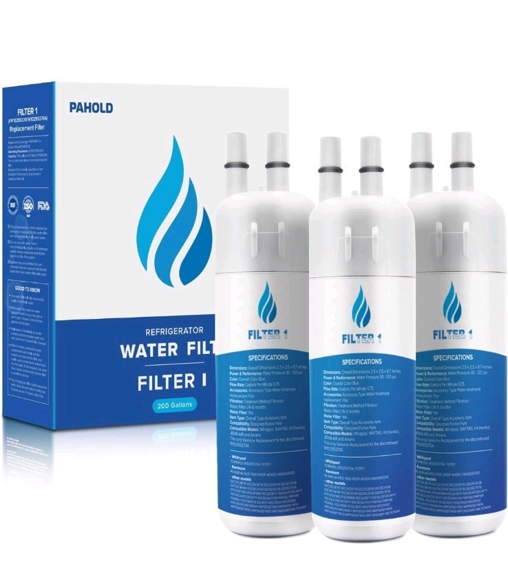 Refrigerator Water Filters Replacement 3 Pack 300 Gallon Pahold Brand New