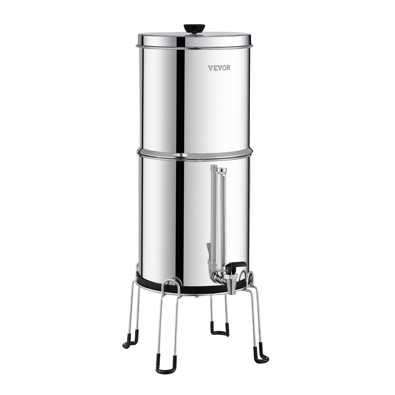 VEVOR 2.25G Gravity-fed Water Filter Countertop System Stainless Steel 2 Filters