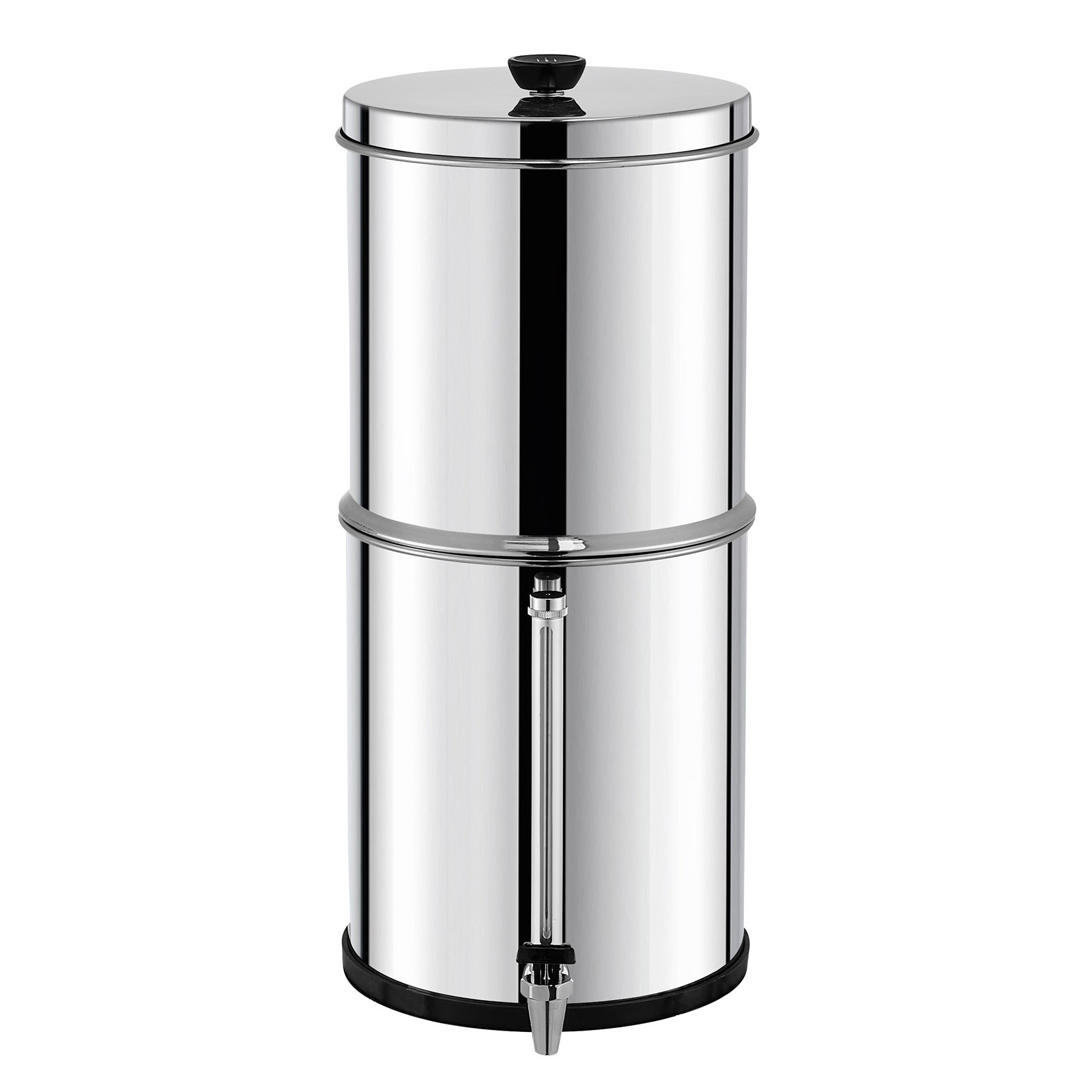 2.25G Gravity-fed Water Filter Countertop System Stainless Steel 2 Filters
