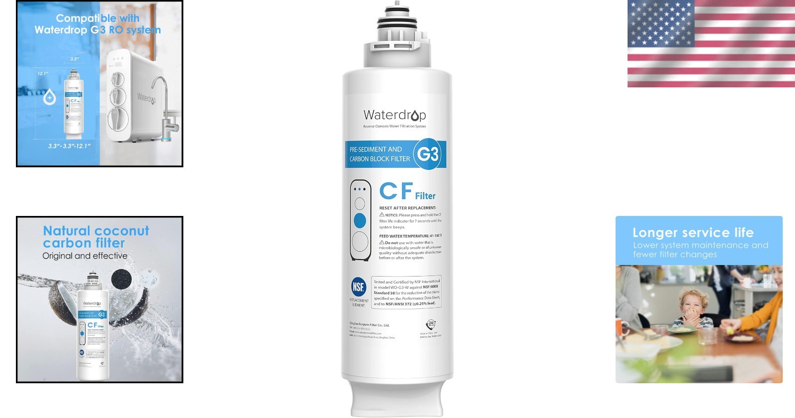 NSF Certified G3-N1CF Filter for G3W G3P600 G3P800 Water Filtration System