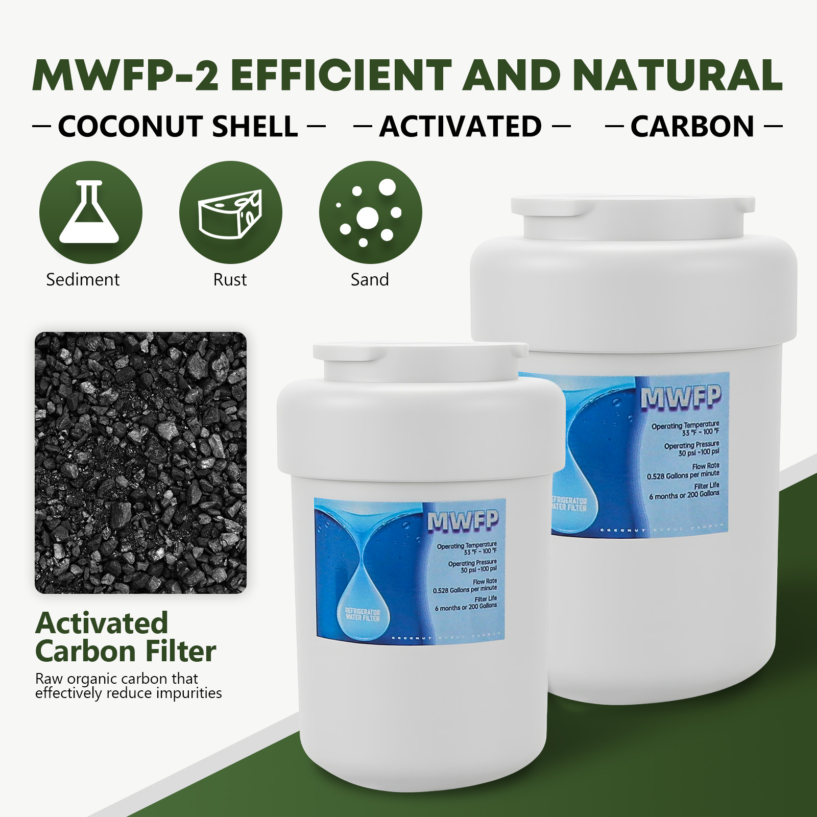 Waterspecialist WS613B-3 MWF Replacement Refrigerator Water Filter – 3 Pieces