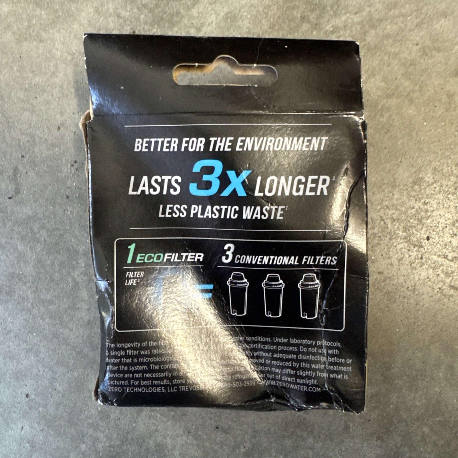ECOFILTER from ZEROWATER 2 pack Replacement Water Filters ZR-002ECO | Box Damage