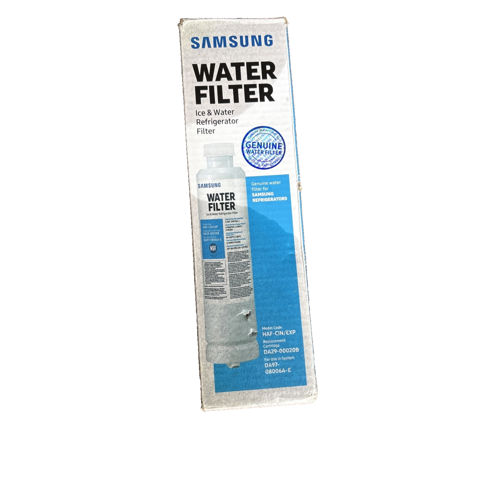 Genuine Samsung DA29-00020B Refrigerator Water Filter HAF-CIN DA97-08006A-E
