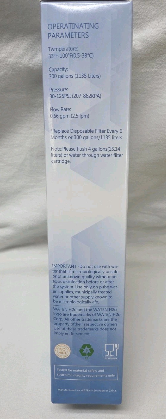 Lot of 2 WATEN H20 Water Replacement Filters 4396841* 43968710 EDR3RXD1*
