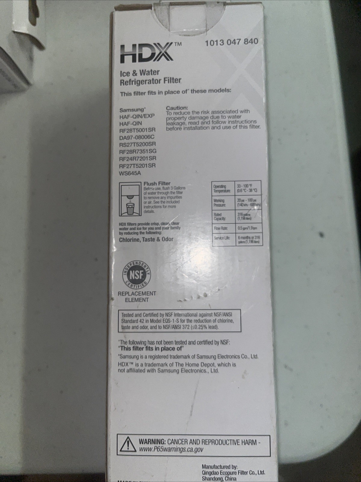 HDX EQS-1-S Standard Refrigerator Water Filters For Samsung HAF-QIN