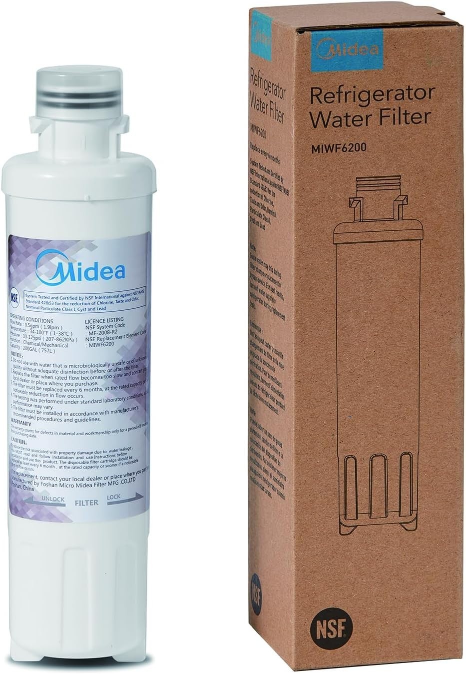 MIWF6200 Twist-in Refrigerator Water Filter – 200 Gallon Capacity, NSF Certified