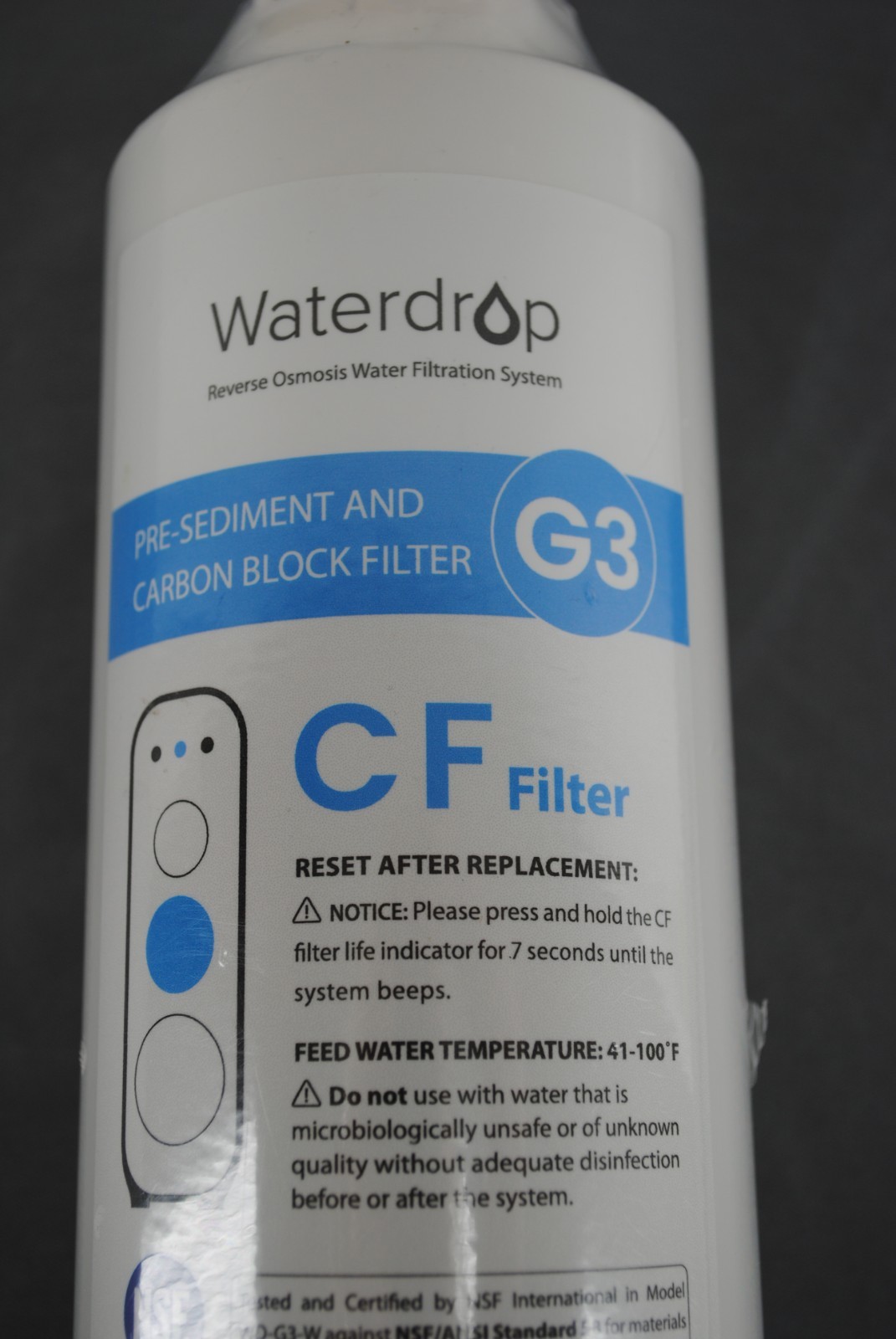 Waterdrop WD-G3-CF Filter Replacement for WD-G3-W WD-G3P600 and WD-G3P800-W