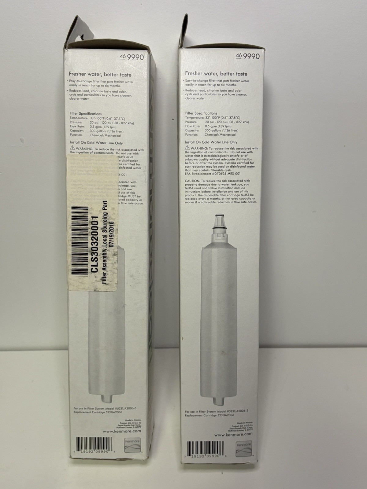 New (2) Kenmore Clear Premium Refrigerator Filters 46-9990 Kenmoreclear