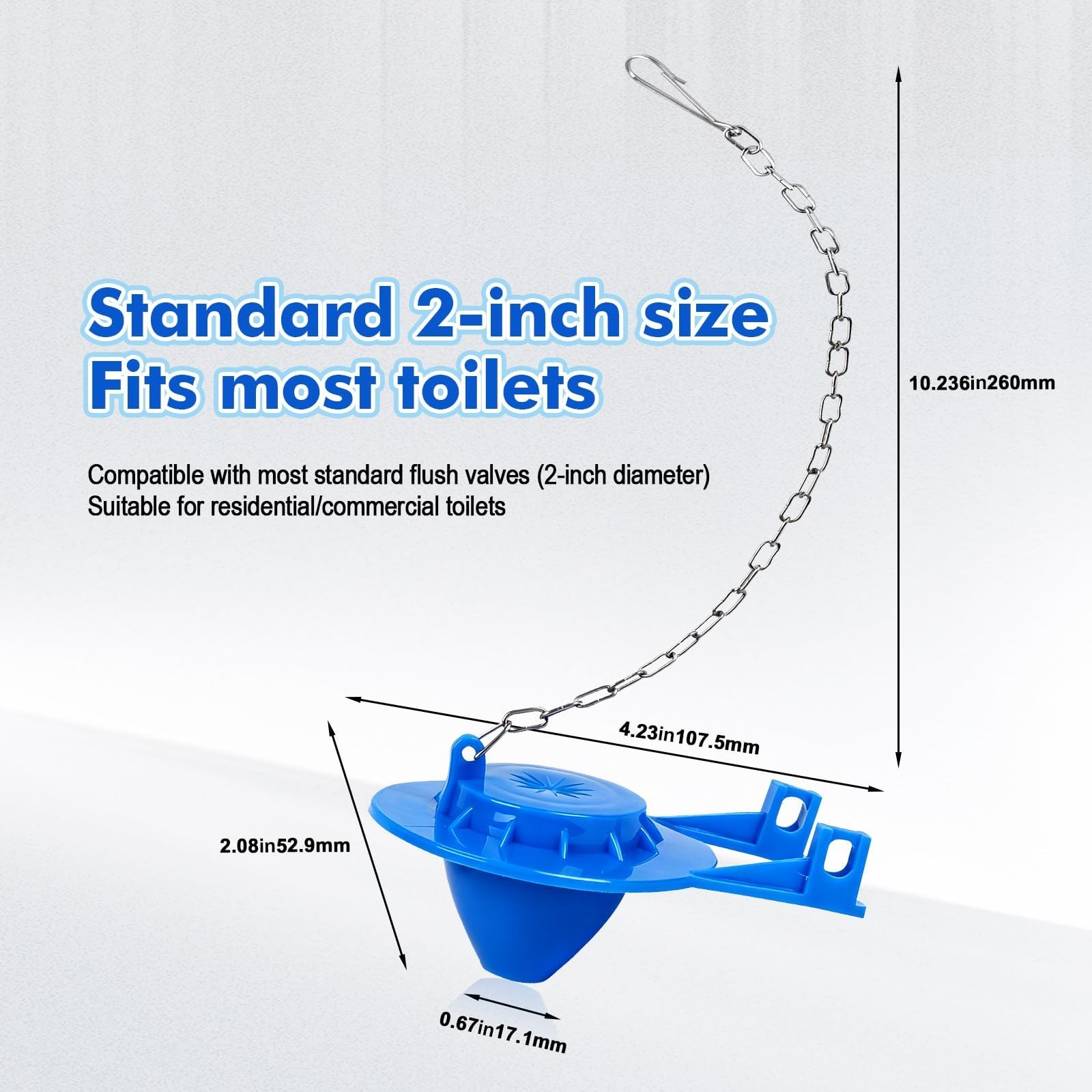 Toilet Flapper Replacement Kit – Universal 2 Inch Toilet Flapper with Stainle…