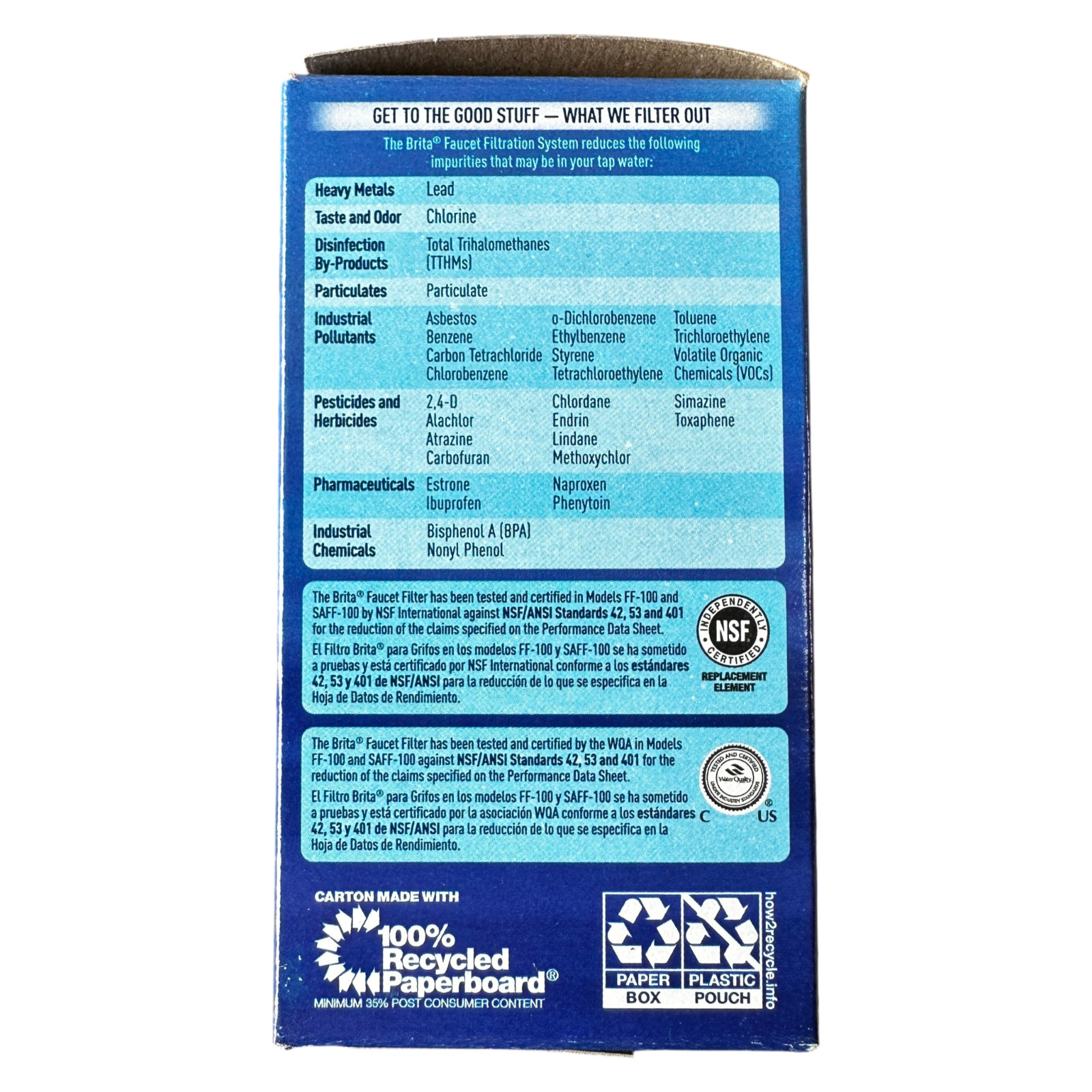 Brita Filtration Systems Water Filter Fits All Faucet Replacement 1 Pack