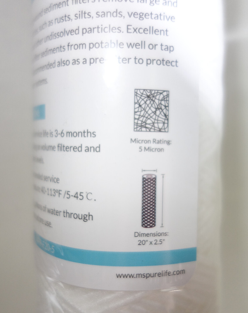 5 Micron 20″x2.5 inch Whole House String Wound Well Water Sediment Filter 6 Pack