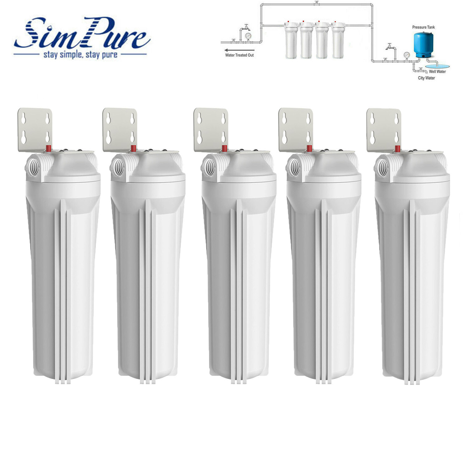 10 Inch Home Whole House Water Filter Housing System for 10″ x 2.5″ Water Filter