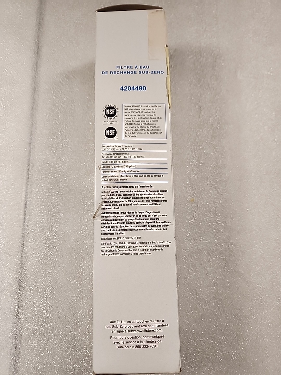 1 Packs SUB-ZERO 4204490 Refrigerator Water Filter, FREE SHIPPING