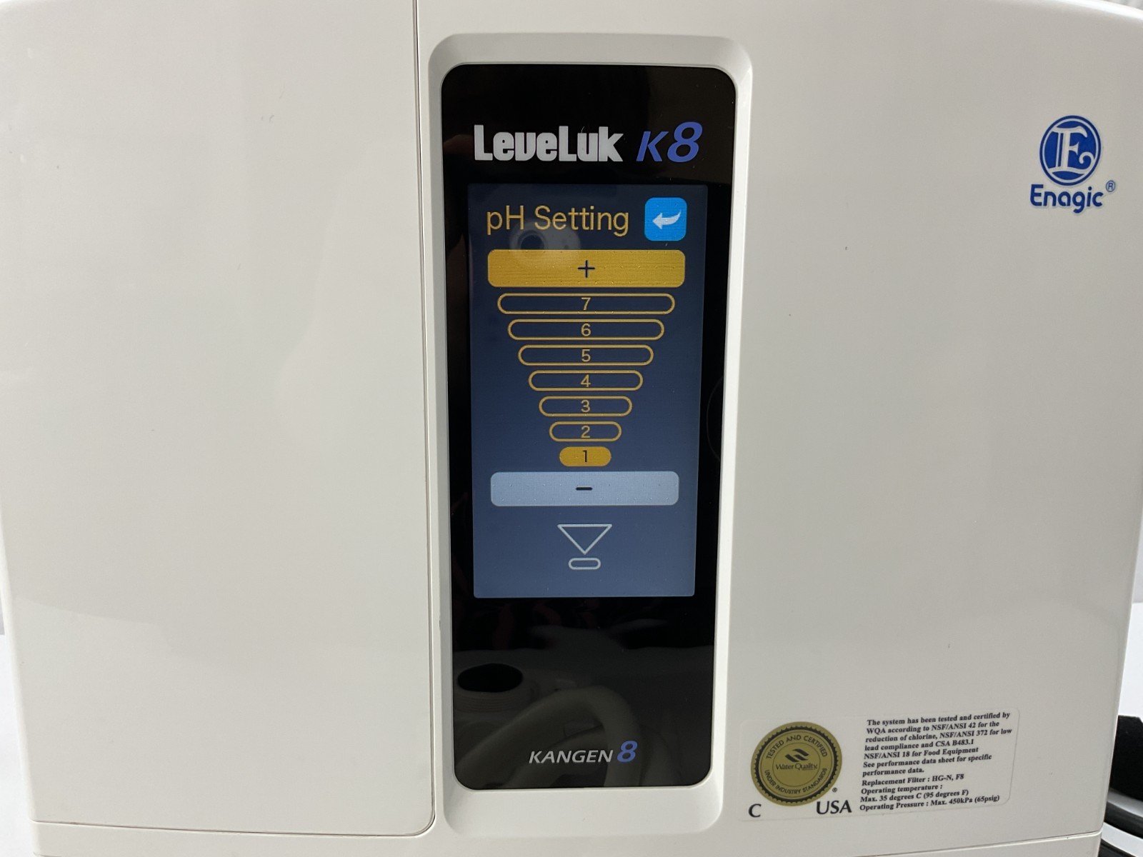 Enagic Leveluk K8 Kangen Water Ionizer 8-Plate Alkaline Antioxidant Machine