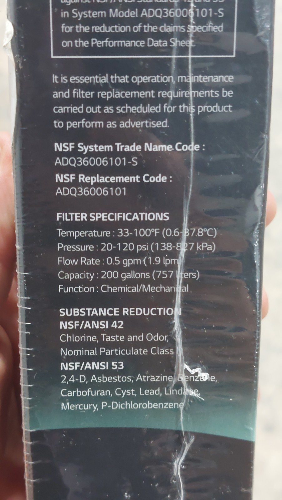 LG Water Filter Replacement Refrigeration Cartridge LT700P/PC/PCS Genuine New