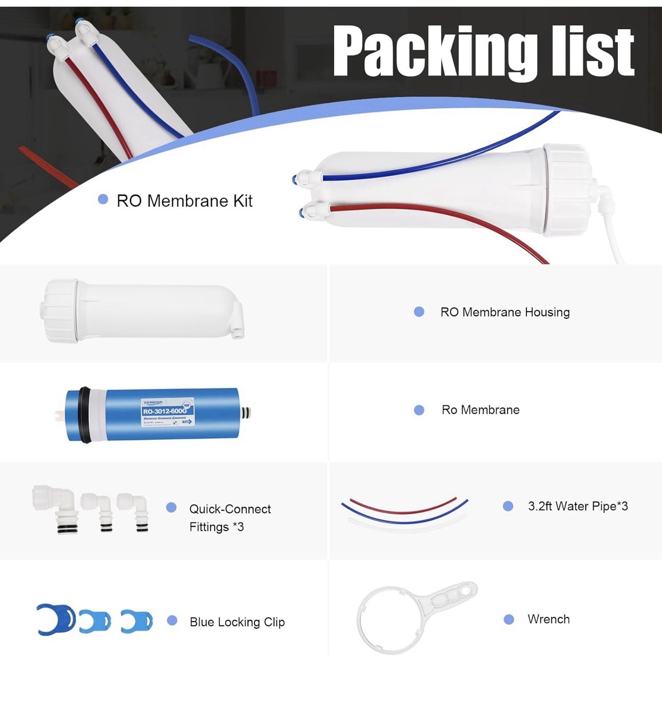 600 GPD RO Reverse Osmosis Membrane Housing Set Kit Water Filtration Maple Syrup