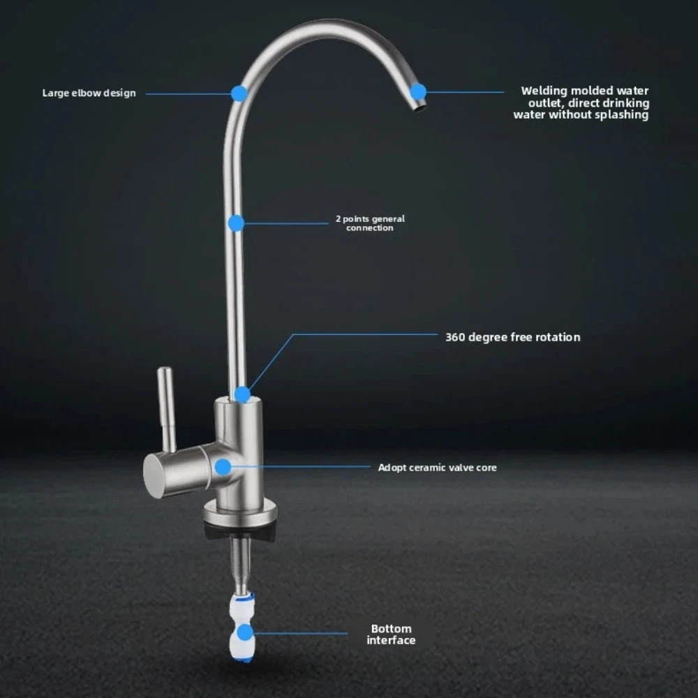 Stainless Steel Water Filter Faucet Reverse Osmosis Drinking Water Faucet
