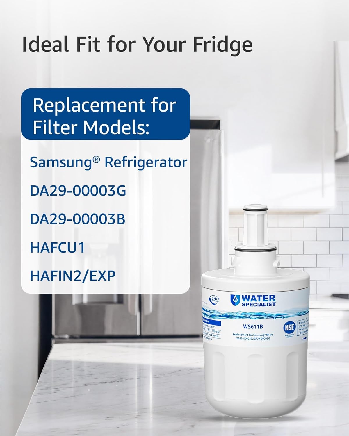 Replacement for Samsung DA29-00003G Refrigerator Water Filter by Waterspecialist