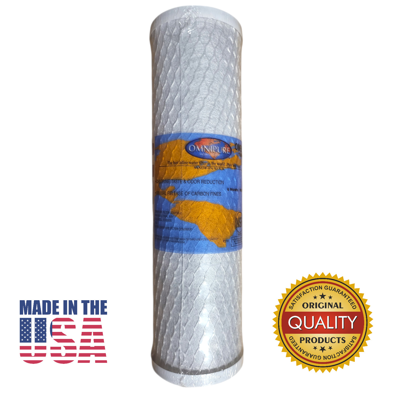 Carbon Block Water Filter Cartridge Made in the USA Omnipure OMB934XF 10″ x 2.5″