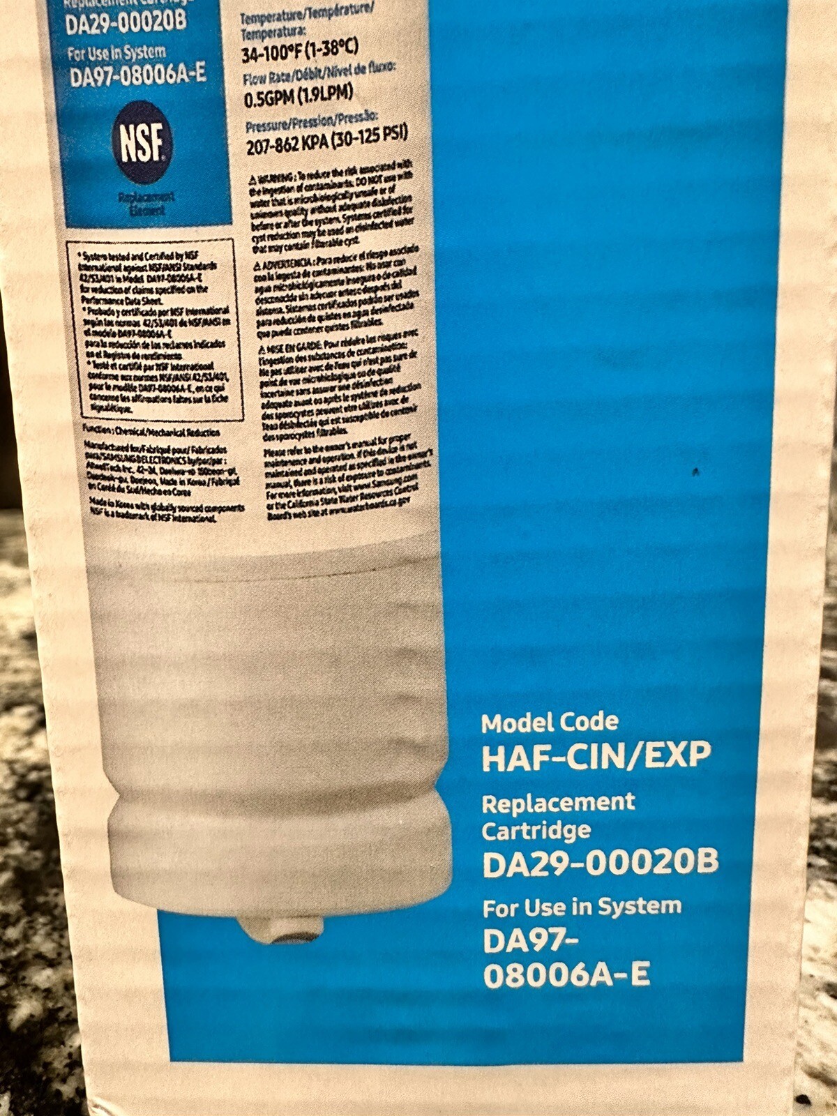 1/2/3/4 PACK Samsung DA29-00020B HAF-CIN/EXP Refrigerator Water Filter NewSealed